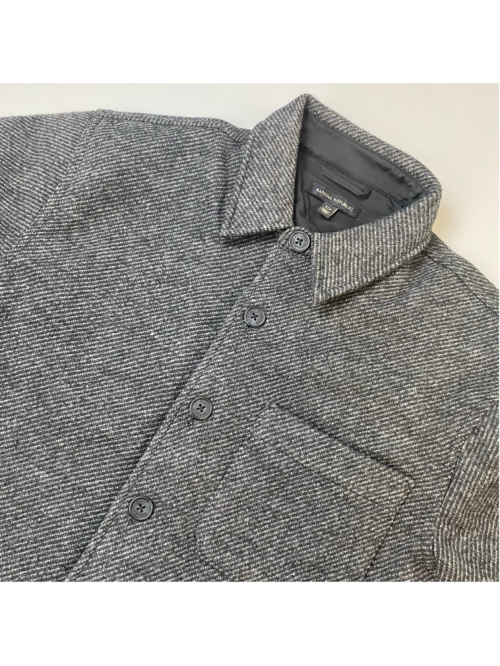 Banana Republic Shirt Jacket Gray Mens Small Heritage Elevated Casual Lined Mint